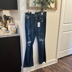 Women's Blue Distressed Jeans